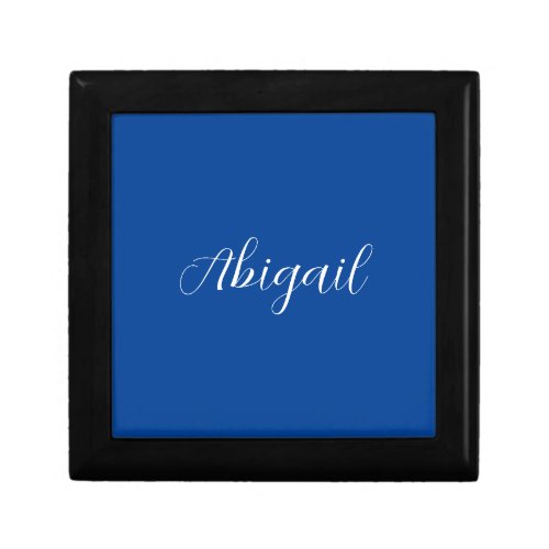 Calligraphy Elegant Blue White Plain Simple Name Gift Box