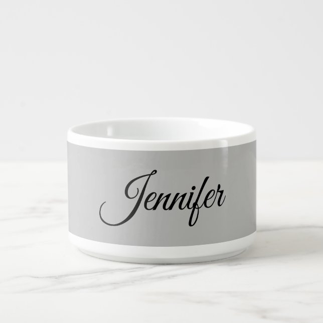 Calligraphy Elegant Bold Retro Gray Bowl (Center)