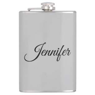 Calligraphy Elegant Bold Retro Gray Flask