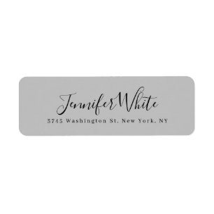 Calligraphy Elegant Bold Retro Gray Label
