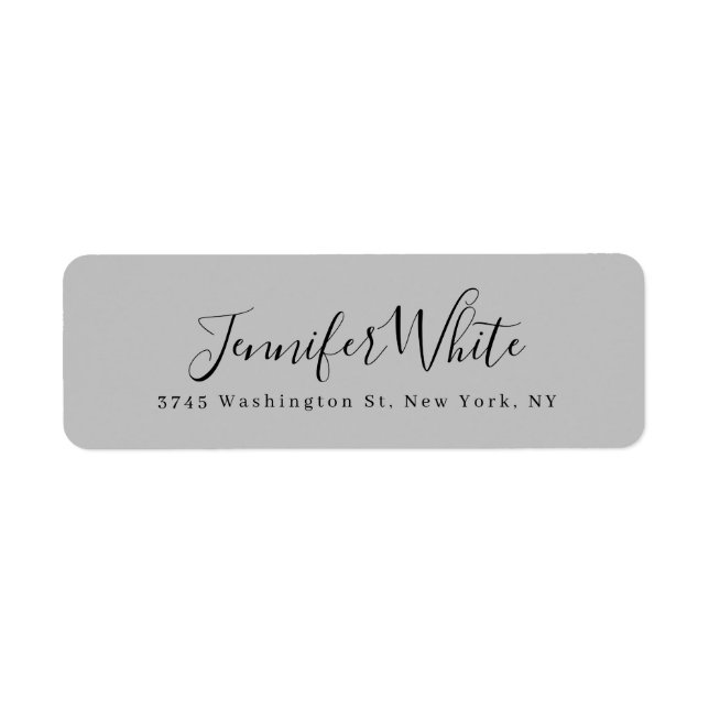 Calligraphy Elegant Bold Retro Gray Label (Front)