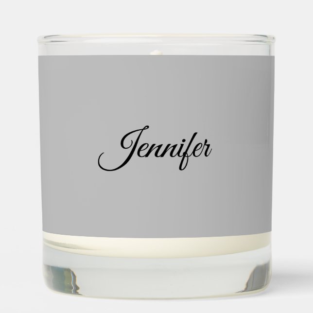 Calligraphy Elegant Bold Retro Gray Scented Candle (Front)