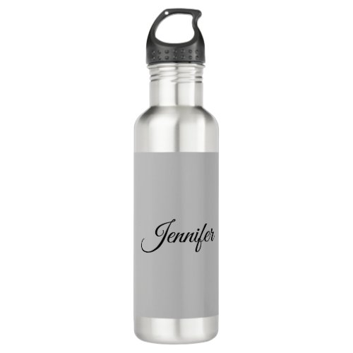 Calligraphy Elegant Bold Retro Gray Stainless Steel Water Bottle