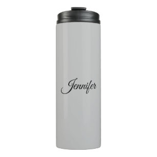 Calligraphy Elegant Bold Retro Gray Thermal Tumbler