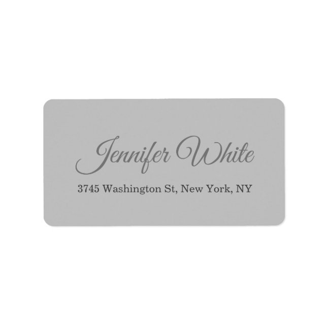 Calligraphy Elegant Bold Retro Grey Label (Front)