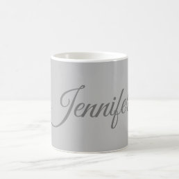 Calligraphy Elegant Bold Retro Grey Your Name Coffee Mug
