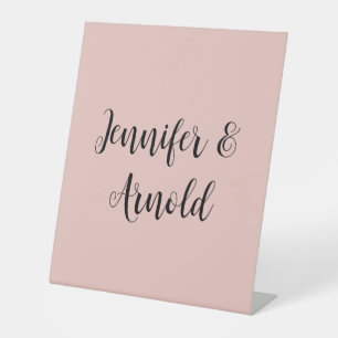 Calligraphy Elegant Cute Plain Pedestal Sign