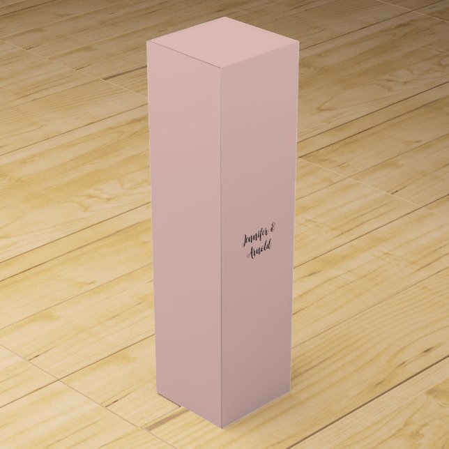 Calligraphy Elegant Cute Plain Wine Box (Back)