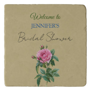 Calligraphy Elegant Floral Welcome Bridal Shower Trivet