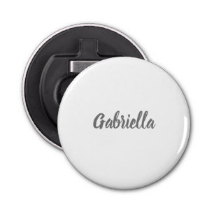 Calligraphy Elegant Grey White Plain Simple Name Bottle Opener