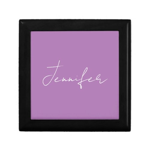 Calligraphy Elegant Lavender Plain Simple Name Gift Box
