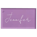 Calligraphy Elegant Lavender Plain Simple Name Place Card Holder