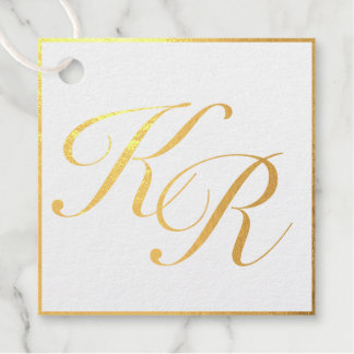 Calligraphy Elegant Luxury Gold Foil Wedding Foil Favor Tags
