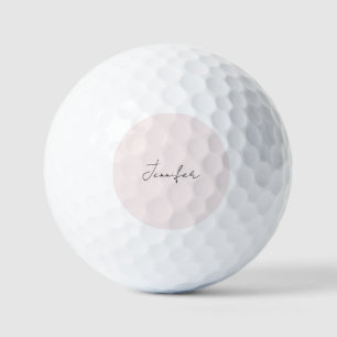 Calligraphy Elegant Pastel Color Plain Simple Name Golf Balls