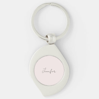 Calligraphy Elegant Pastel Color Plain Simple Name Keychain