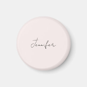 Calligraphy Elegant Pastel Color Plain Simple Name Magnet