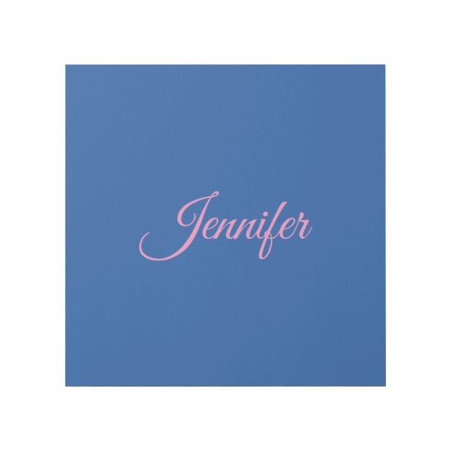 Calligraphy Elegant Pink Blue Custom Name Gallery Wrap (Front)