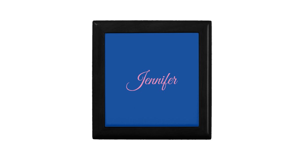 Name Box Color Calligraphy Elegant Pink Blue Custom Name Gift Box | Zazzle