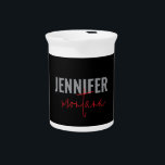 Calligraphy Elegant Plain Add Own Name Beverage Pitcher<br><div class="desc">Looking for a beautiful calligraphy with an aesthetic handwriting? This simple,  eye-catching design is for you. This product,  specially designed for marriage and family name use,  immediately impresses those who see it. The fine and tasteful design will immediately reflect the quality of your relationship and family.</div>