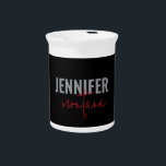 Calligraphy Elegant Plain Add Own Name Beverage Pitcher<br><div class="desc">Looking for a beautiful calligraphy with an aesthetic handwriting? This simple,  eye-catching design is for you. This product,  specially designed for marriage and family name use,  immediately impresses those who see it. The fine and tasteful design will immediately reflect the quality of your relationship and family.</div>