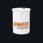Calligraphy Elegant Plain Add Own Name Beverage Pitcher<br><div class="desc">Looking for a beautiful calligraphy with an aesthetic handwriting? This simple,  eye-catching design is for you. This product,  specially designed for marriage and family name use,  immediately impresses those who see it. The fine and tasteful design will immediately reflect the quality of your relationship and family.</div>