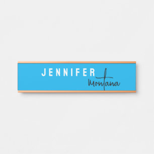 Calligraphy Elegant Plain Add Own Name Door Sign