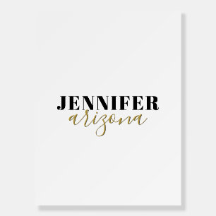 Calligraphy Elegant Plain Add Own Name Foam Board