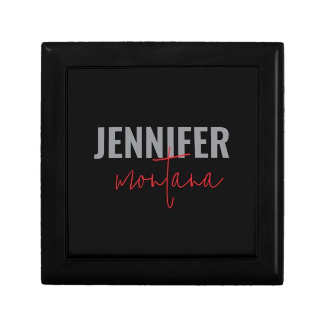 Calligraphy Elegant Plain Add Own Name Gift Box (Front)