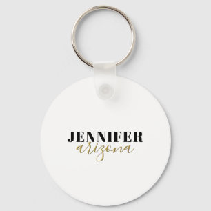 Calligraphy Elegant Plain Add Own Name Keychain