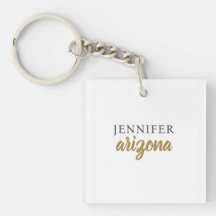 Calligraphy Elegant Plain Add Own Name Keychain