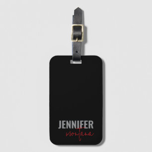 Calligraphy Elegant Plain Add Own Name Luggage Tag