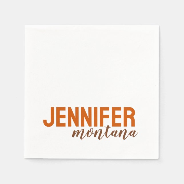 Calligraphy Elegant Plain Add Own Name Napkins (Front)