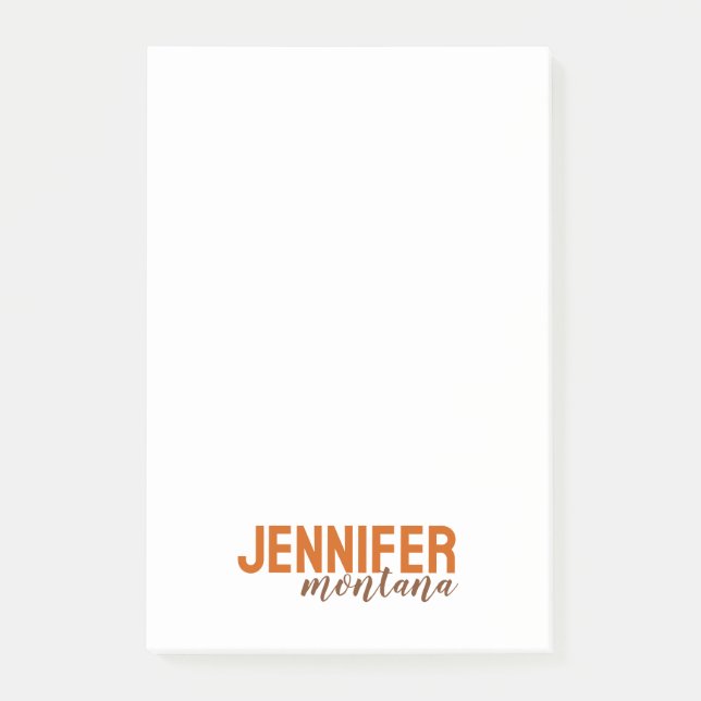 Calligraphy Elegant Plain Add Own Name Post-it Notes (Front)