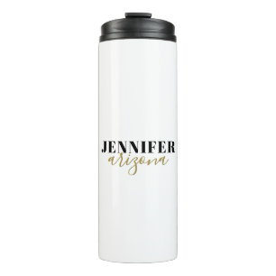 Calligraphy Elegant Plain Add Own Name Thermal Tumbler