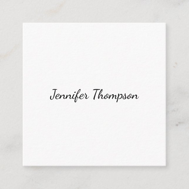Calligraphy Elegant Plain Simple Name Enclosure Card (Front)