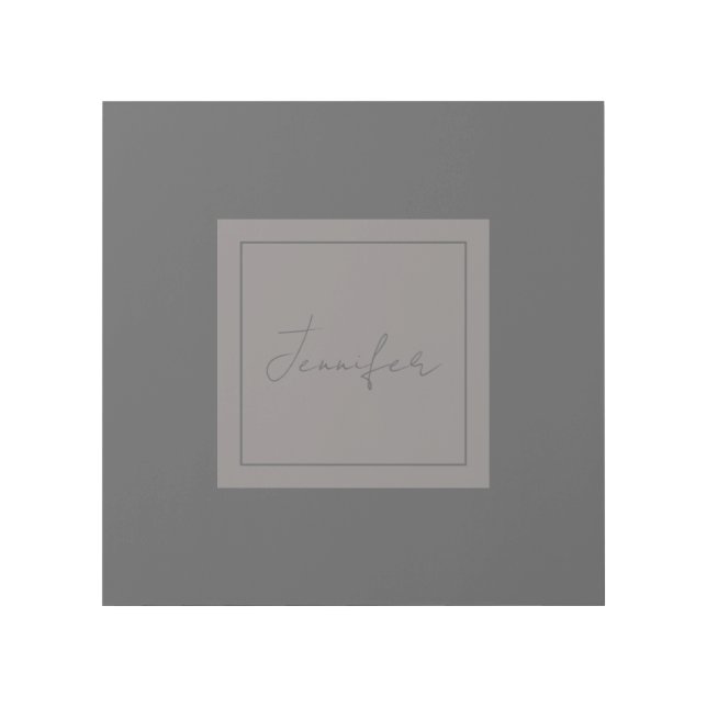 Calligraphy Elegant Plain Simple Name Grey Gallery Wrap (Front)