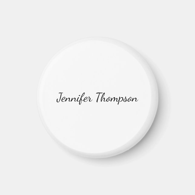 Calligraphy Elegant Plain Simple Name Magnet (Front)