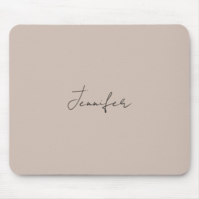Calligraphy Elegant Plain Simple Name Mouse Pad (Front)