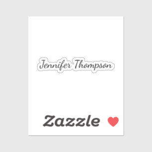 Calligraphy Elegant Plain Simple Name Sticker