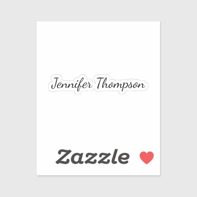 Calligraphy Elegant Plain Simple Name Sticker (Sheet)