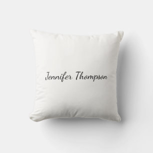 Calligraphy Elegant Plain Simple Name Throw Pillow