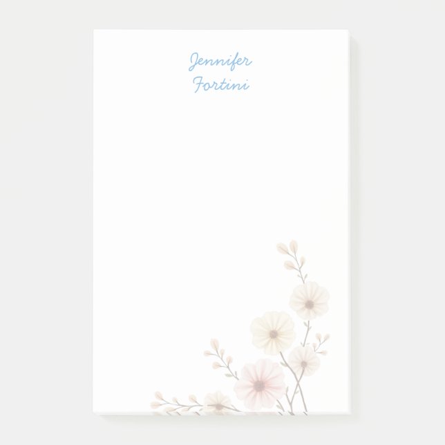 Calligraphy Elegant Plain Simple Own Name Post-it Notes (Front)
