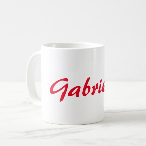 Calligraphy Elegant Red White Plain Simple Name Coffee Mug