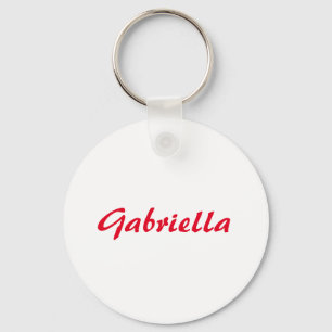 Calligraphy Elegant Red White Plain Simple Name Keychain