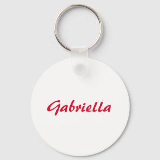 Calligraphy Elegant Red White Plain Simple Name Keychain