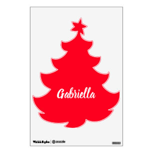 Calligraphy Elegant Red White Plain Simple Name Wall Decal