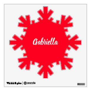 Calligraphy Elegant Red White Plain Simple Name Wall Decal