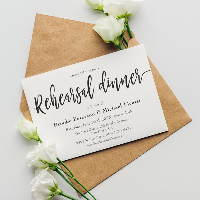 Calligraphy Elegant Rehearsal Dinner Invitation (Creator Uploaded)