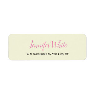 Calligraphy Elegant Retro Beige Pink  Label