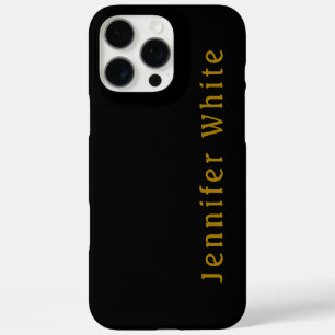Calligraphy Elegant Retro Gold & Black Name iPhone 16 Pro Max Case